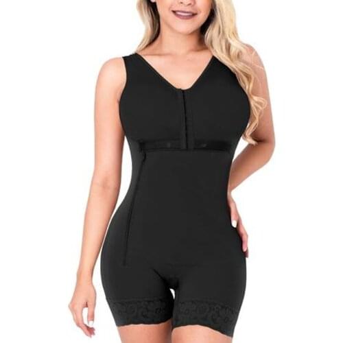 WomenS Bodysuit Waist Trainer Body Shaper Side Zipper Adjustable Breast Support Tummy Control Shaperwear
