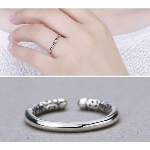 L&P Thai Silver 925 Sterling Vintage Ring Fashion Jewelry Ring For Women Young Girl Couple Rings Gifts Adjustable Anel Wholesale