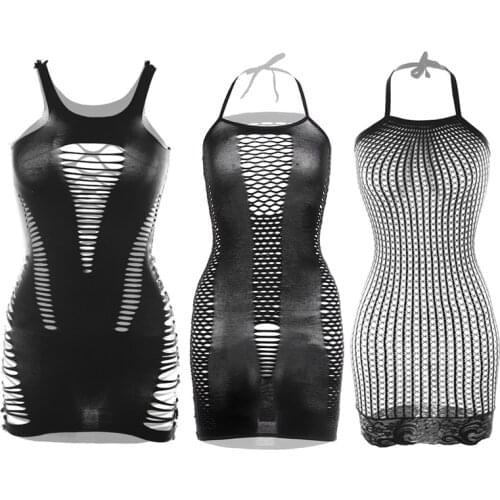 Women Sexy Lingerie Lace Babydoll Chemise Porno Sex Underwear Bare Shoulder Transparent Erotic Dress Long Sleeve Sexy Costumes