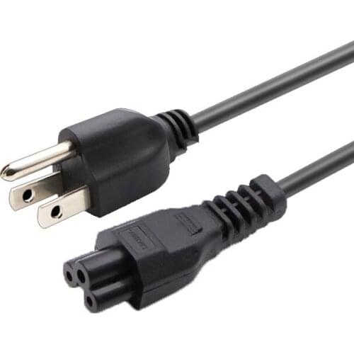 2Pcs 10A 250V US Power Cord Plug Plum blossom tail 1.8M Extension Cord 3X0.75m2 For Laptop Notebook Power Supply Adapter Charger