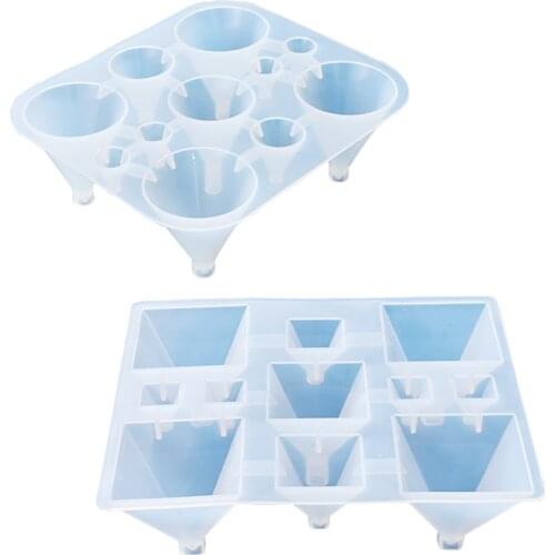 2021 Pyramid Shape Translucence Molds Environmental Durable DIY Silicone Mirror Conical Mold Dropship