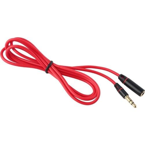 3.5mm Red Male To Female M/F Plug Jack Stereo Audio Headphone Extension Cable Cord