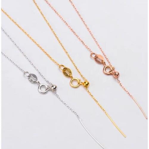 3 Color 925 Sterling Silver Pearl Necklace Chain Necklace Findings Jewelry Parts Fittings Accessories for Pearls Beads Stones