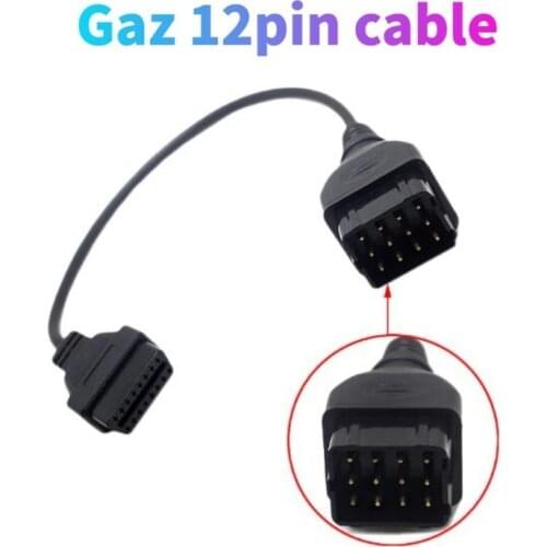 A++ Quality Converter Cable GAZ 12 Pin Male to OBD DLC 16 Pin 16Pin Female for vd DS150E cdp OBD2 Car Diagnostic Tool Adapter