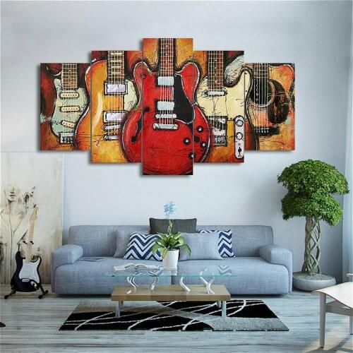 Wall Art Canvas Paintings Bedroom Home Decor HD Print Guitar Abstract Large Picture For Living Room Office Custom Gift Christmas