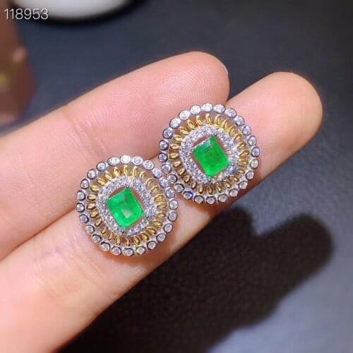 Asymmetrical Emerald Earrings, S925 Silver Earrings, Cute Bear Earrings, Exquisite Women Earrings, Gifts for Girlfriend