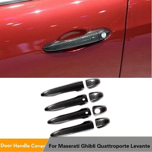 Auto Door Handle Cover Trims for Maserati Ghibli Quattroporte Levante LHD High Quality 100% Real Carbon Fiber