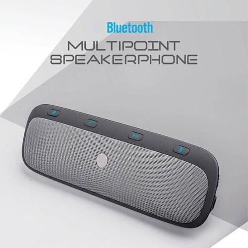 Fast shipping Hands free Bluetooth car kit sun visor wireless Speakerphone multi-point speaker V4.2 broadcast call ID