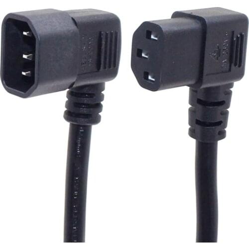 C13-C14 Computer Angled Power Extension Cord, H05VV-F 3G1.5mm, IEC320 C13 Female to C14 Male Adapter Cord for PC,Monitor,Scanner