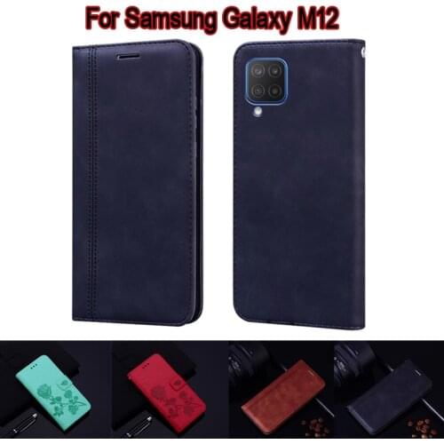 Wallet Case For Samsung Galaxy M12 SM-M115F M115M Leather Book Funda Cover For Samsung M12 M 12 Case Flip Phone Shell Etui Coque