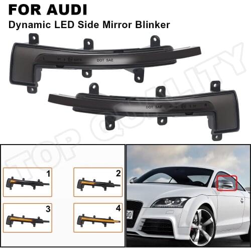 For Audi TT TTS TTRS COUPE CABRIO 06-2014 R8 07-2016 LED Dynamic Side Mirror Light Blinker Sequential Turn Signal Lamp 8J0949101