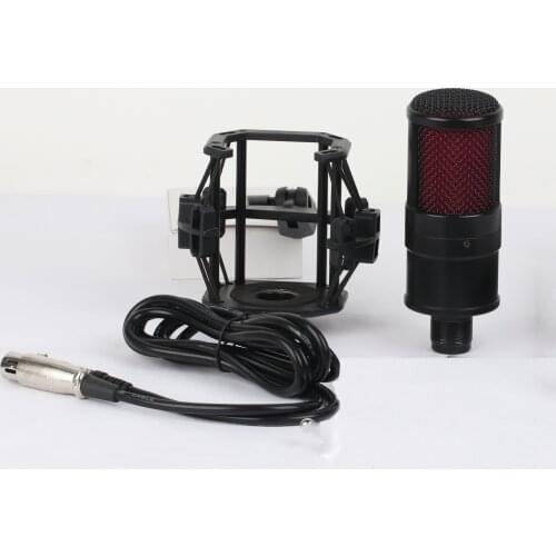 Flagsound A10 Studio Condenser Microphone Shock-Proof Mouth Stand Holder Black Wired Mifrofon Karaoke Home System Live Broadcast