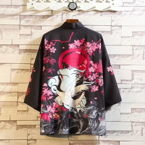 Chinese style Taoist robe anti-sunshine coat Japanese style and Tang Style Mens kimono loose and thin shirt