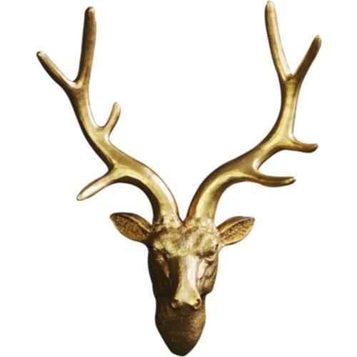 AMERICAN RETRO SIMULATION RESIN DEER HEAD WALL DECORATION HOME PORCH RESTAURANT CREATIVE WALL DECORATION ANIMAL HEAD WALL M3116