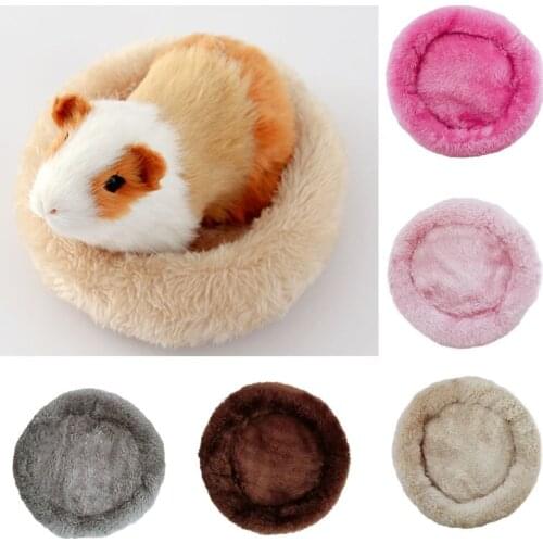 Hamster Bed Pad Round Velvet Sleep Mat House Pad Squirrel Hedgehog Rabbit Chinchilla Bed Mat House Nest Hamster Accessories
