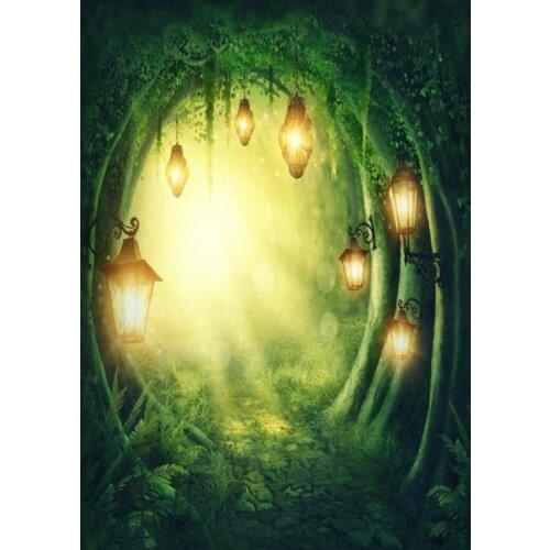 Laeacco Dreamy Fairytale Mushroom Flowers Baby Children Cartoon Scene Photographic Backgrounds Photography Studio Photo Backdrop