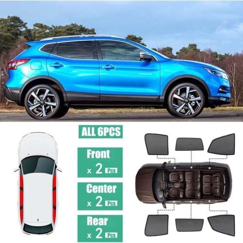 Side Windows Magnetic Sun Shade UV Protection Ray Blocking Mesh Visor Fit For Nissan Qashqai 2016-2018