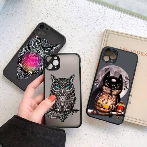 Animal Owl art cool cute Phone Case For iPhone 12 11 Mini Pro XR XS Max 7 8 Plus X Matte transparent cover