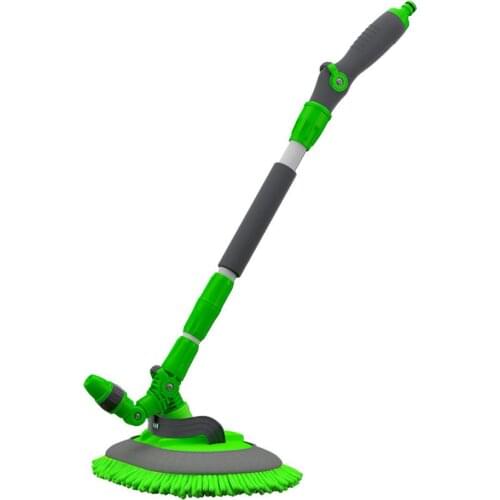 Multifunctional Water Spray+flat 2-in-1 Mop Vehicle Dust Cleaning Brush with Long Handle Stainless Steel Rotative Mop Car Wash