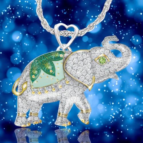 Fashion Necklace for Women Halloween Jewelry for Women Gemstone Elephant Wholesale Personalized Necklace Aesthetic Accessories