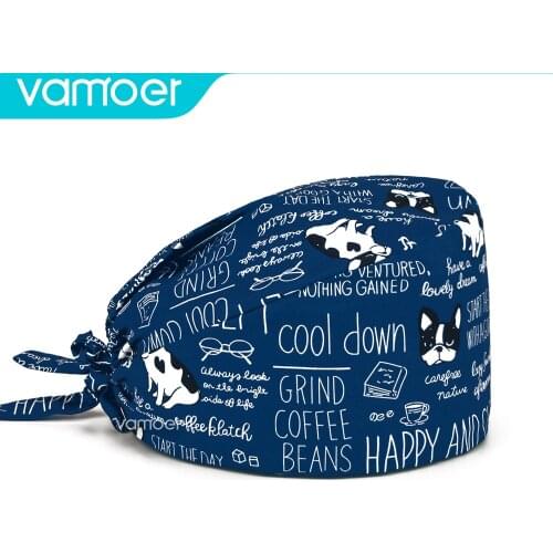 Fashion Adjustable Printing Nursing Hat Women Cotton Nurse Caps gorros quirurgico Bonnet Cap Pet Doctor Surgicals Cap
