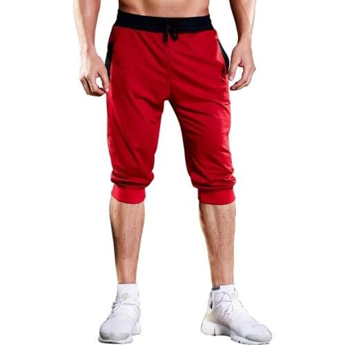 2019 Summer men Leisure Men Knee Length Shorts Color Patchwork Joggers Short Sweatpants Trousers Men Bermuda Shorts roupa masculina