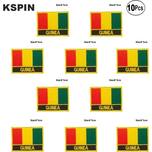 Guinea Flag Embroidery Patches Iron on Saw on Transfer patches Sewing Applications for Clothes in Home&Garden