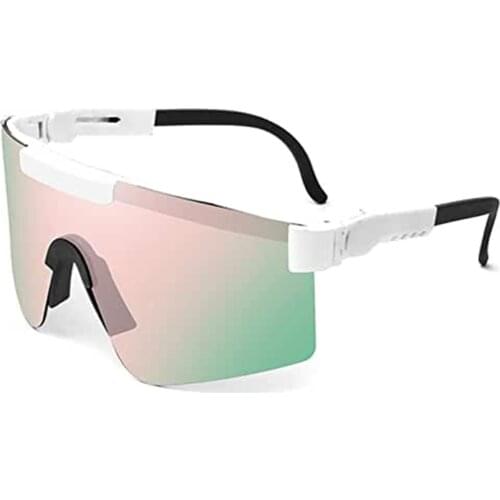 Hot Flat Top Eyewear Black Frame Mirrored Lens Sunglasses Windproof Sport Fashion Polarized Sunglasses for Man / Woman UV400