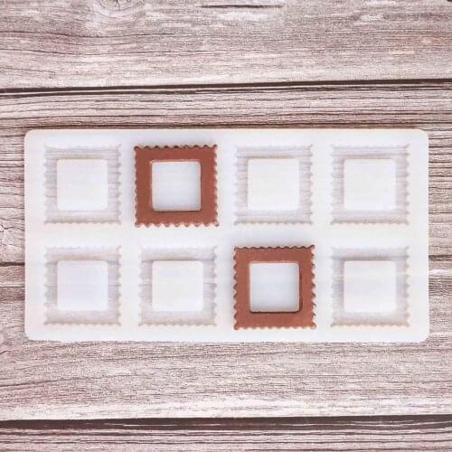Hollow square Shape Chocolate Stencil Mold Sharp End Stripe Shape Transfer Sheet Cake Edge Decoration Silicone Chablon