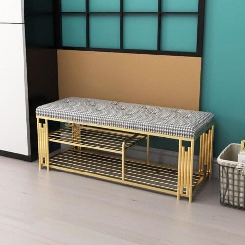 Light luxury shoe changing stool Home entrance creative entrance door shoe stool Nordic entrance net red cloakroom stool