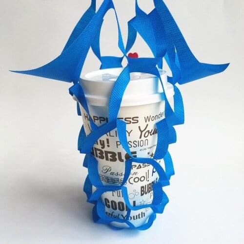 Mesh Woven Bag Non-woven Beverage Bag Takeaway Drink Doggy Bag Creativity Coffee Cup Packing Kit Speedy Plastic Cup Tote Bag