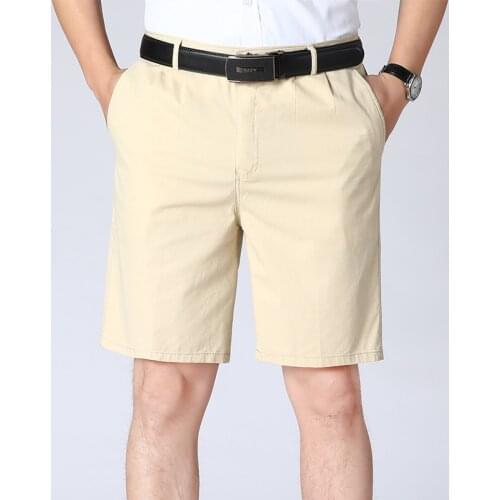 Casual Shorts Men 2021 Summer New Straight Elastic Business Fashion Thin en Cotton Loose Work Casual Short Pants