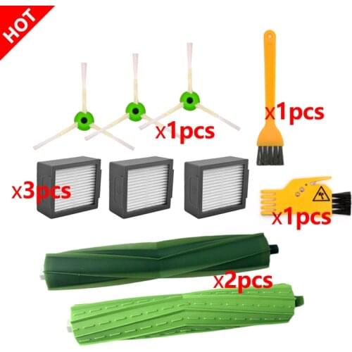 3*Hepa Filter +3*Side Brush +2* Brush Roll Kits for iRobot Roomba I Series i7 E5 E6 Robot Vacuum Cleaner Replacement Spare Parts