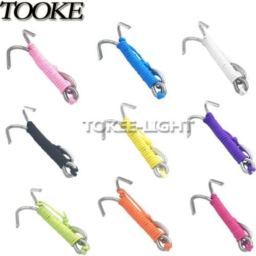 Scuba Gears Diving Double Dual Titanium Alloy Reef Hook Drift Hook with Line and clip diving Hook for Current Dive Underwater