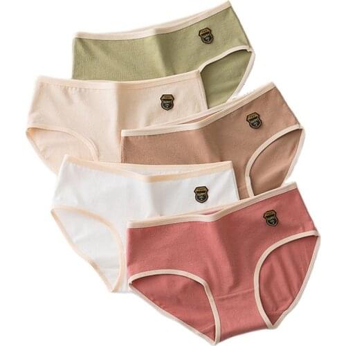Women Happy Sexy Briefs Cotton high quality white Knickers Fashion Solid lady Panties Breathable Female Underwear girl Lingeries