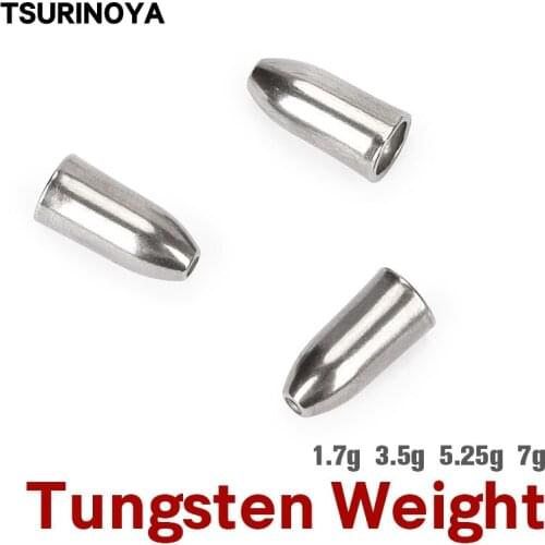 TSURINOYA Tungsten Steel Fishing Sinker 1.7g 3.5g 5.25g 7.0g Weight Jig Head Accessories Sinker Soft Lure Fishing Group Tackle
