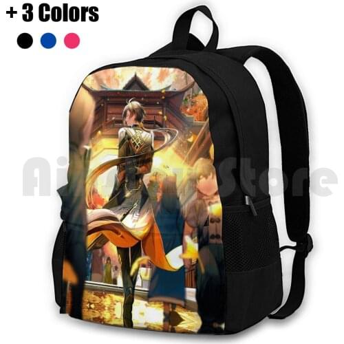 Genshin Impact-Zhongli Outdoor Hiking Backpack Waterproof Camping Travel Genshin Impact Genshin Lisa Game Amber Klee