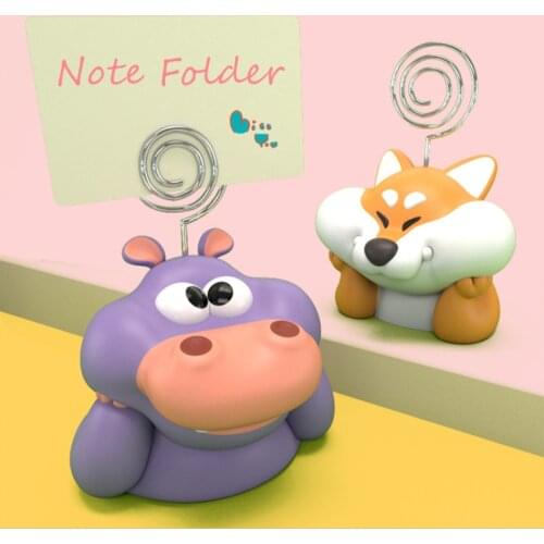 1PC New Cartoon Animals Card Clip Creative Note Holder Desktop Message Folder Photo Clip Card Storage Desktop Ornament