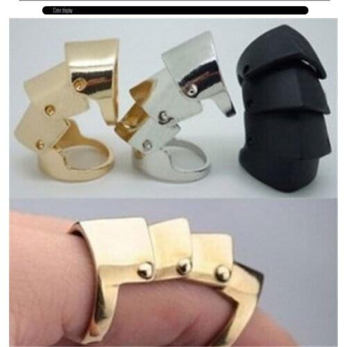 2019 Gothic Punk Knuckle Armour Joint Rings Personalized For Women Vintage Knight Finger Men Ring Silver Black Party Jewelry