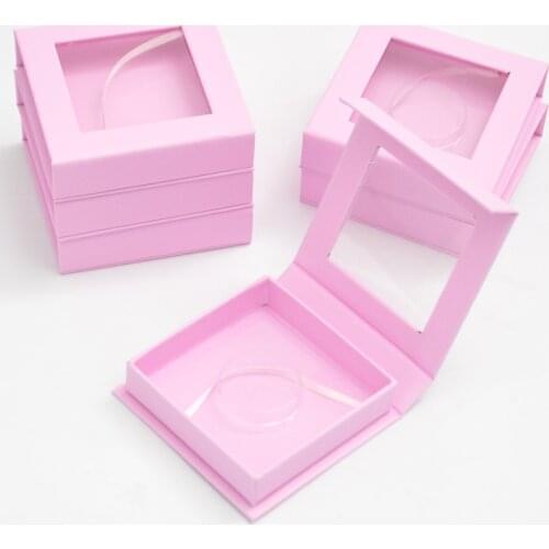 10/30/100Pack Wholesale Lash Boxes Packaging Eyelash Box Package Custom Pink Magnetic Square Makeup Storage Holder Case Vendors