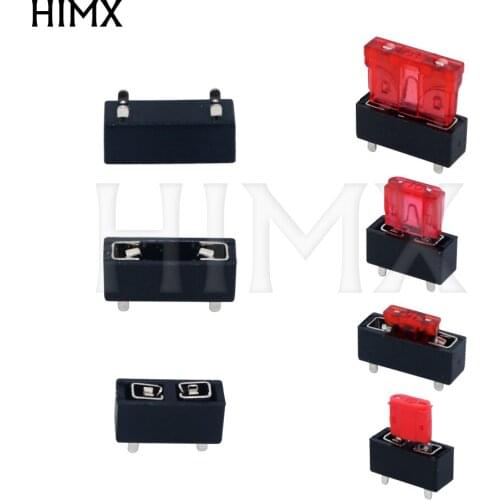 5pcs PCB Panel Mount Insurance Blocks Safety Micro M2 Mini Small Medium 10A Car Blade Fuse Holder 4pin Plastic Fuse Seat
