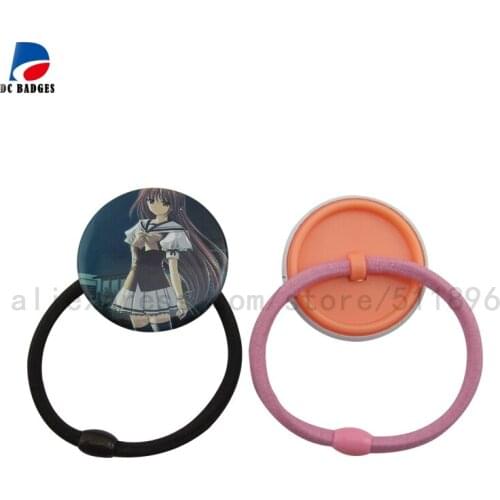 500sets of 37MM rubber band hair button badge parts blank material