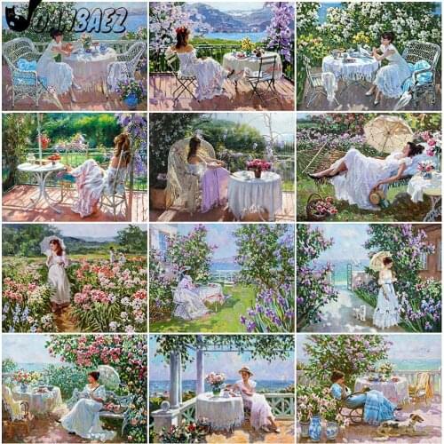 Retro Girl Diamond Painting Flower Cross Stitch Embroidery Manor Mosaic Kit 5D Diy Handmade Inlaid Craft Gift Design Home Decor