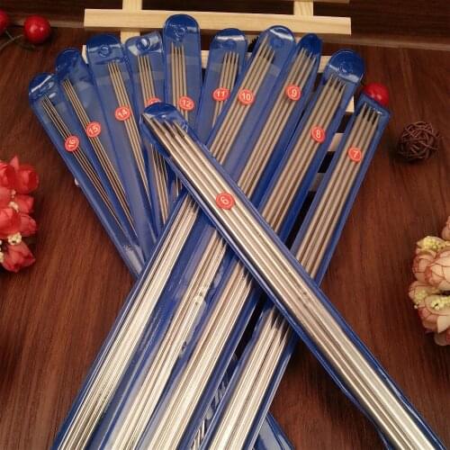 Free Shipping 44/55PCS/SET 25cm/35cm stainless steel Straight knitting needles crochet hooks knitting needles set Size 6-16