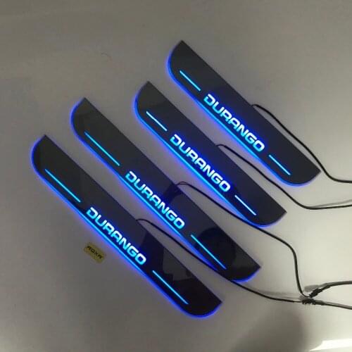 Express delivery led door sill plate strip welcome light threshold guard protectors for Dodge durango