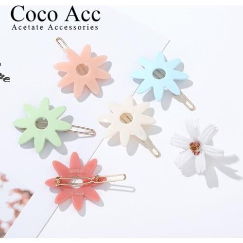 Elegant acetate disey flower Hairpins For Women 2020 Sweet Geometric Hair Clips Frog Barrette Girls Hair Accessories Headwear
