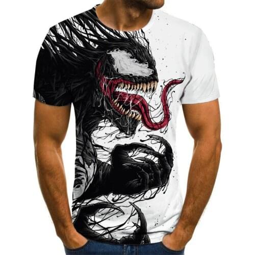 Marvel Summer Men Women Venom Series T-Shirt 3D Printing Casual Streetwear Tops Tees Fashion Short-Sleeve Clothing Plus Size 6XL