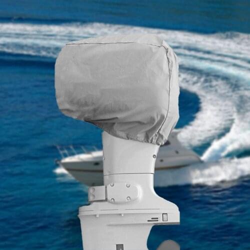 Boat Outboard Cover Double-stitched Interlock Seam Anti-stretch Polyester Heavy Duty Outboard Motor Cover for 10HP/40HP/100HP/20