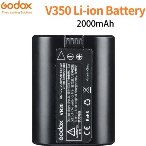 Godox V350 Speedlite Li-ion Battery VB20 DC 7.2v 2000mAh Lithium-ion Battery For Godox V350N 350S V350F V350O (Single battery)