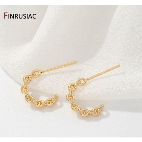 Trendy 2021 Design Gold Plated Classic Post Earrings For Women Simple C-Shaped Stud Earring Female Jewellery Wholesale